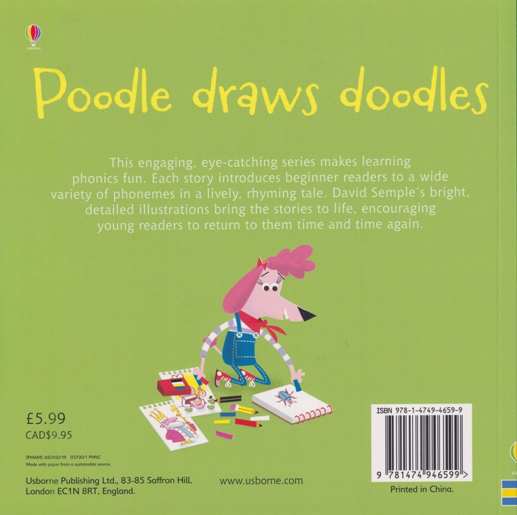 Usborne Phonics Readers – Poodle draws doodles – Children's Bookshop in ...