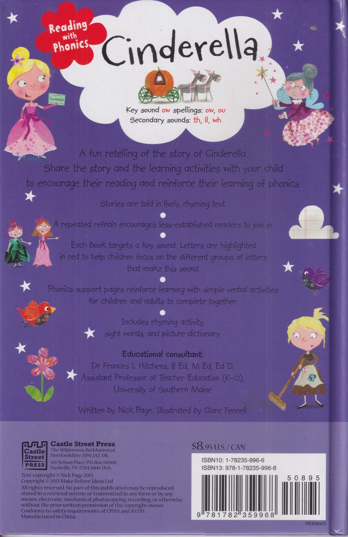 Reading with phonics – Cinderella – Key Sound : OW -Hard Cover Binding ...